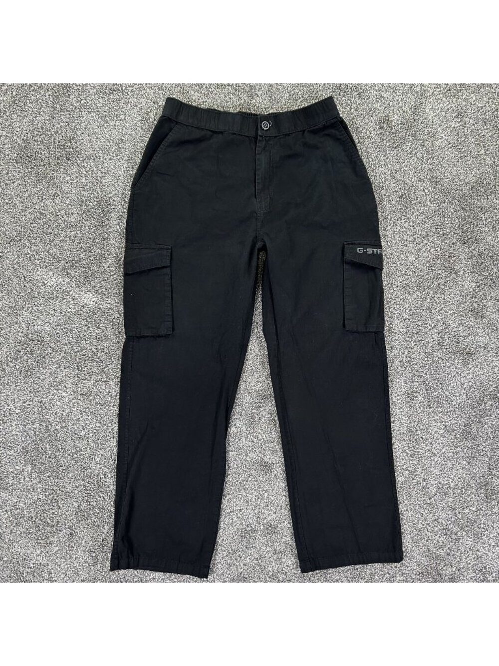 G-Star Raw Black Cargo Pants Mens XXL Durable Casual Workwear 31x28 Straight Leg